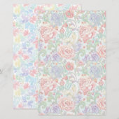 Elegant Pastel Floral Two-Sided Scrapbook Paper (正面/裏面)