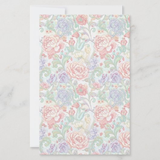 Elegant Pastel Floral Two-Sided Scrapbook Paper (正面)
