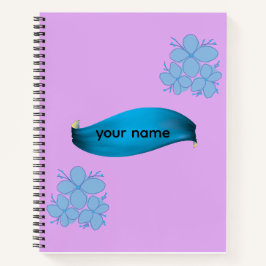 Elegant Pastel Floral Watercolor Personalized Name ノートブック