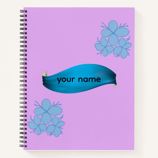 Elegant Pastel Floral Watercolor Personalized Name ノートブック (正面)
