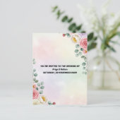 Elegant Pastel Floral Wedding Invitation Postcard ポストカード (スタンド正面)
