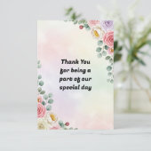 Elegant Pastel Floral Wedding Thank You Card サンキューカード (スタンド正面)