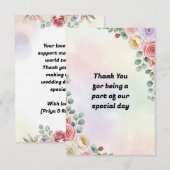 Elegant Pastel Floral Wedding Thank You Card サンキューカード (正面/裏面)