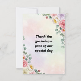 Elegant Pastel Floral Wedding Thank You Card サンキューカード