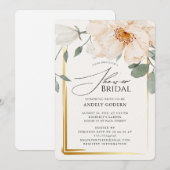  Elegant Pastel Flower Bridal Shower 招待状 (正面/裏面)