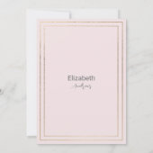 Elegant pastel gray pink gold daisy Bridal Shower  招待状 (裏面)