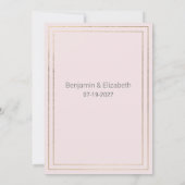 Elegant pastel gray pink gold daisy floral RSVP 招待状 (裏面)