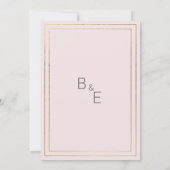 Elegant pastel gray pink gold daisy Save the Date 招待状 (裏面)