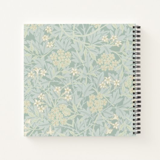 Elegant Pastel Green Jasmine Floral Pattern ノートブック (裏面)