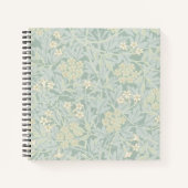 Elegant Pastel Green Jasmine Floral Pattern ノートブック (正面)