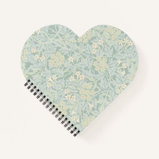 Elegant Pastel Green Jasmine Floral Pattern ノートブック (正面)