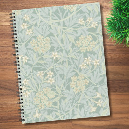 Elegant Pastel Green Jasmine Floral Pattern ノートブック