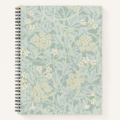 Elegant Pastel Green Jasmine Floral Pattern ノートブック (正面)