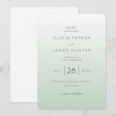 Elegant Pastel Green Wedding Invitation 招待状 (正面/裏面)