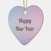Elegant Pastel Heart Happy New Year Ceramic セラミックオーナメント (左)