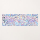 Elegant Pastel Holographic Marble Swirls Girly ヨガマット (正面(横))