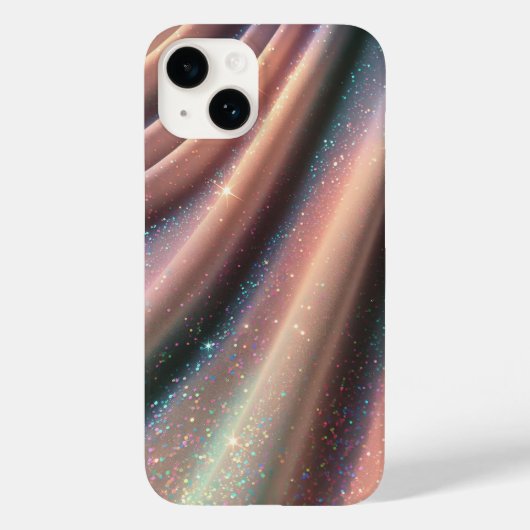 Elegant Pastel Iridescent Glitter Silk Waves Shimm Case-Mate iPhoneケース (裏面)