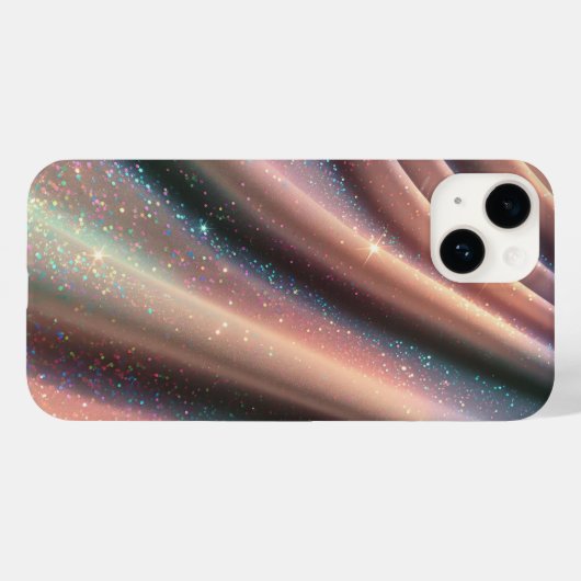 Elegant Pastel Iridescent Glitter Silk Waves Shimm Case-Mate iPhoneケース (裏面 (横))