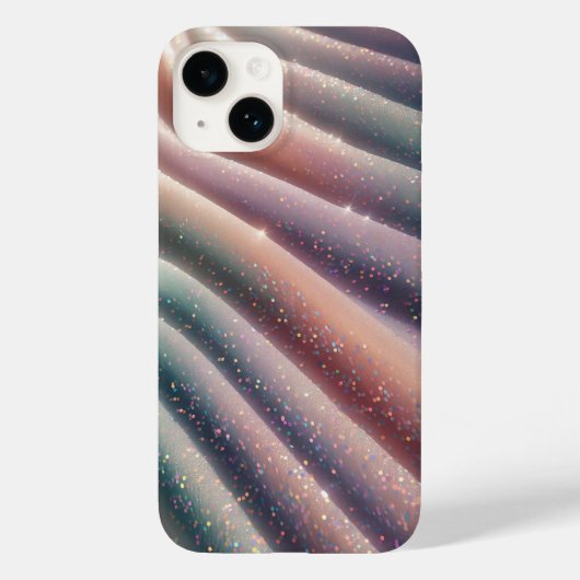 Elegant Pastel Iridescent Glitter Silk Waves Shimm Case-Mate iPhoneケース (裏面)