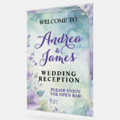 Elegant Pastel Lavender and Sea Green Wedding アクリルサイン (傾斜)