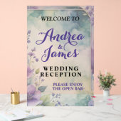 Elegant Pastel Lavender and Sea Green Wedding アクリルサイン (ウェディング)