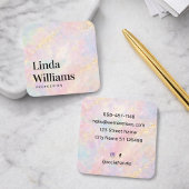 Elegant Pastel Marble Business Card with Gold  スクエア名刺