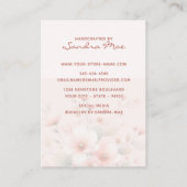 Elegant Pastel Peach Pink Floral Display Card 名刺 (裏面)