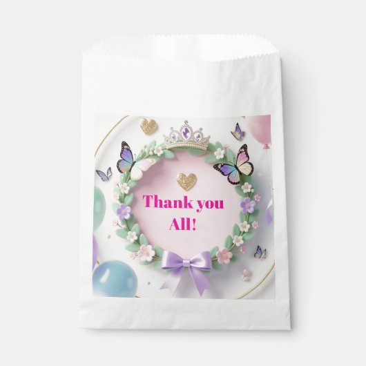 Elegant Pastel Quinceañera Favor Bags with balloon フェイバーバッグ (正面)