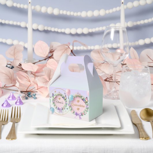 Elegant Pastel Quinceañera Place Cards フェイバーボックス (ウェディング)
