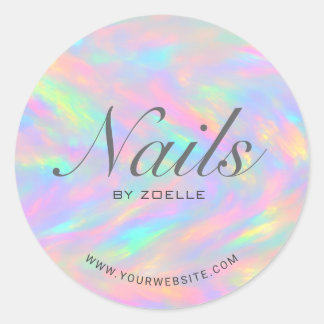 Elegant Pastel Rainbow Abstract Nail Artist ラウンドシール