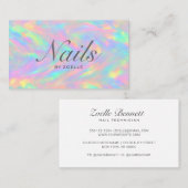 Elegant Pastel Rainbow Abstract Nail Artist 名刺 (正面/裏面)