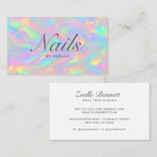 Elegant Pastel Rainbow Abstract Nail Artist 名刺