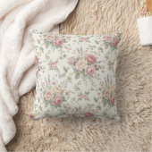 Elegant Pastel Roses Shabby Chic クッション (ブランケット)