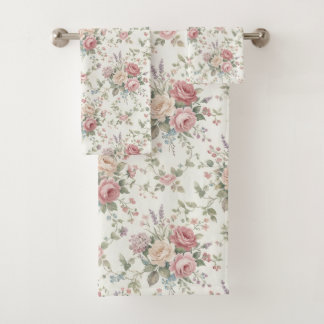 Elegant Pastel Roses Shabby Chic  バスタオルセット