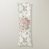 Elegant Pastel Roses Shabby Chic ボディピロー (正面縦)