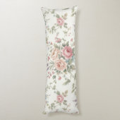 Elegant Pastel Roses Shabby Chic ボディピロー (裏面 (縦))