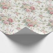 Elegant Pastel Roses Shabby Chic ラッピングペーパー (角)