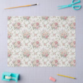 Elegant Pastel Roses Shabby Chic 薄葉紙 (クラフト)