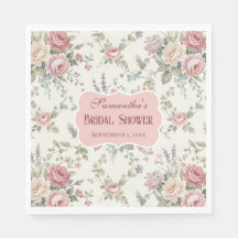 Elegant Pastel Roses Shabby Chic Bridal Shower