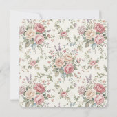 Elegant Pastel Roses Shabby Chic Bridal Shower 招待状 (裏面)