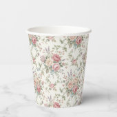 Elegant Pastel Roses Shabby Chic Bridal Shower 紙コップ (裏面)