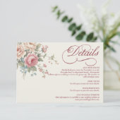 Elegant Pastel Roses Shabby Chic Wedding エンクロージャーカード (スタンド正面)