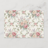 Elegant Pastel Roses Shabby Chic Wedding エンクロージャーカード (裏面)