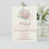 Elegant Pastel Roses Shabby Chic Wedding エンクロージャーカード (スタンド正面)