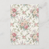 Elegant Pastel Roses Shabby Chic Wedding エンクロージャーカード (裏面)