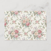 Elegant Pastel Roses Shabby Chic Wedding エンクロージャーカード (裏面)