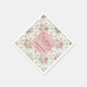 Elegant Pastel Roses Shabby Chic Wedding  スタンダードカクテルナプキン (角)