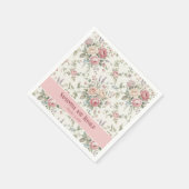 Elegant Pastel Roses Shabby Chic Wedding  スタンダードカクテルナプキン (角)