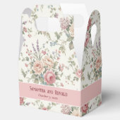 Elegant Pastel Roses Shabby Chic Wedding フェイバーボックス (オープン)