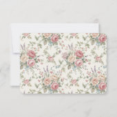 Elegant Pastel Roses Shabby Chic Wedding 出欠カード (裏面)